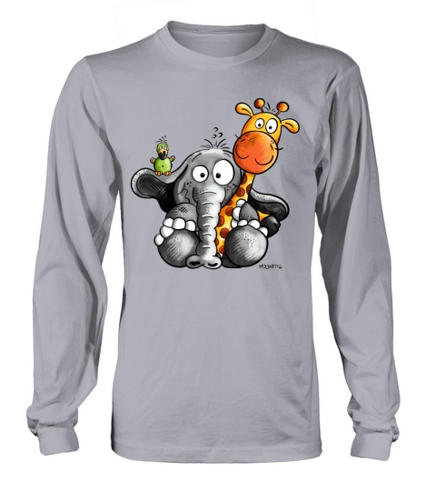 Cute Elephant Baby with Giraffe and bird - Gift Women's Long Sleeve