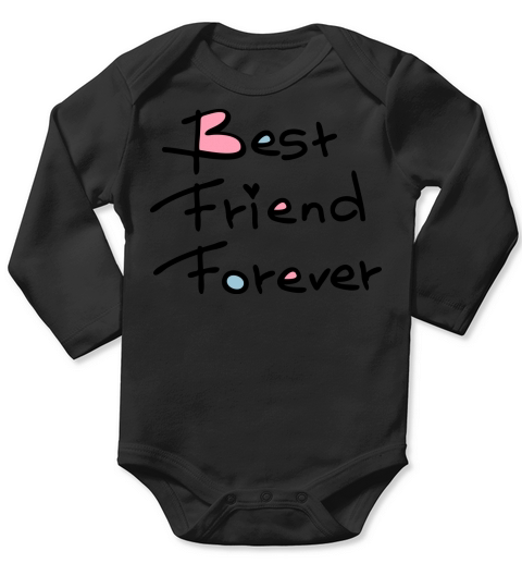 best friend forever typo Long Sleeve Baby One-Piece