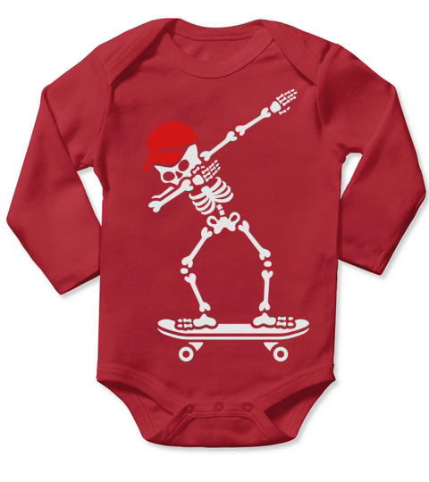 Dab dabbing skeleton skateboard skater Long Sleeve Baby One-Piece