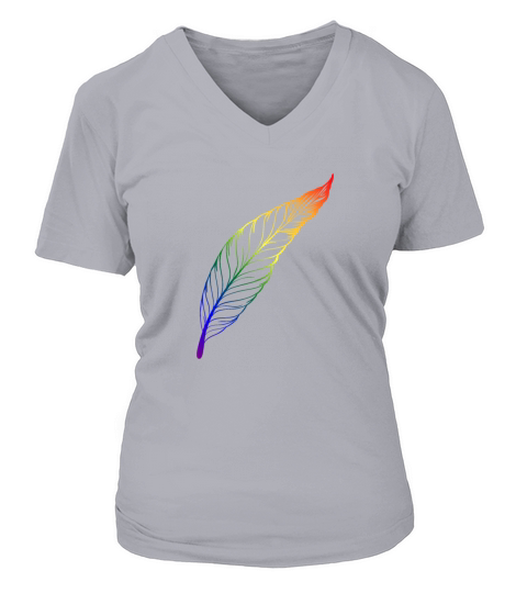 Rainbow Feather Women's V-Neck T-shirt