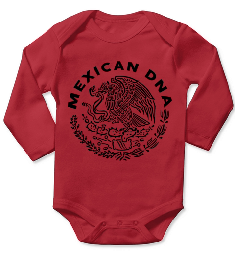 mexican DNA country black and white shirt dark sou Long Sleeve Baby One-Piece