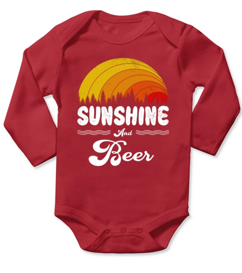 Sunshine And Beer Vintage Summer Gift 2020 Long Sleeve Baby One-Piece