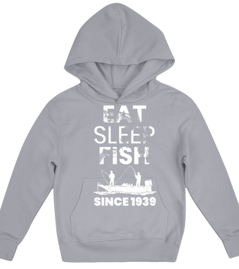 Eat Sleep Fish Since 1939 Fishing 80th Birthday Kids Hoodie