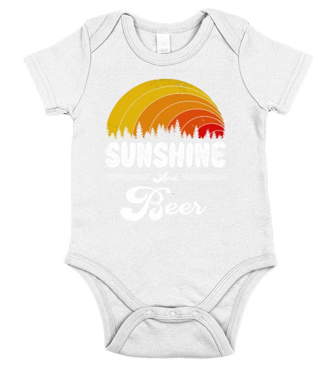 Sunshine And Beer Vintage Summer Gift 2020 Short Sleeve Baby One-Piece