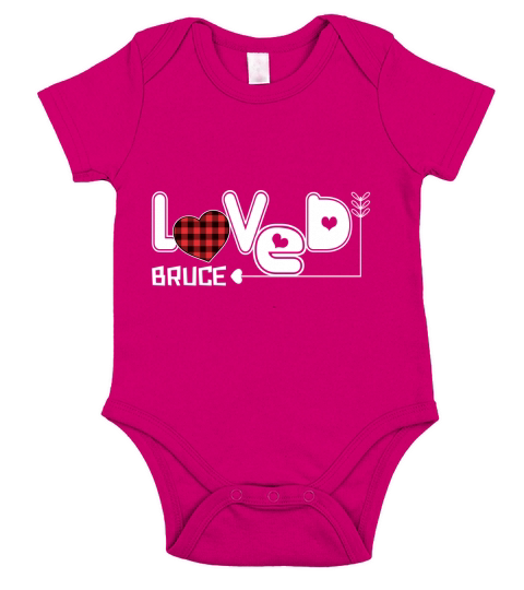 Love Bruce Classic Valentines Day Short Sleeve Baby One-Piece