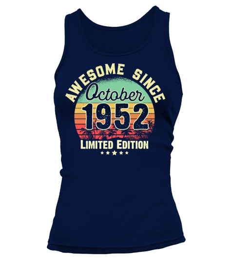 October 1952 69th Year Old Birthday Gift Retro Women's Tank Top