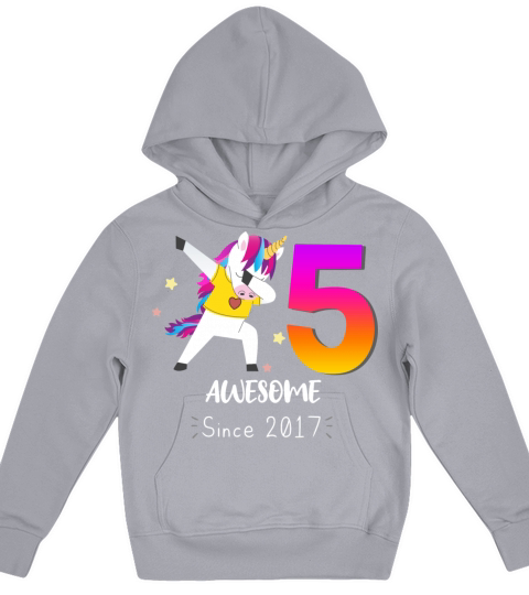 5 Years Old Unicorn Flossing Kids Hoodie