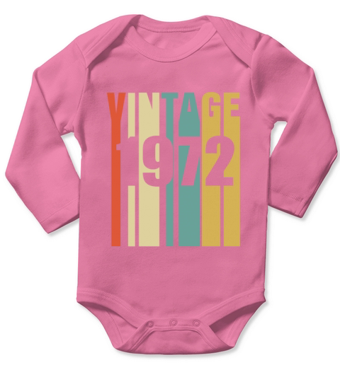 Vintage 1972 Retro Long Sleeve Baby One-Piece