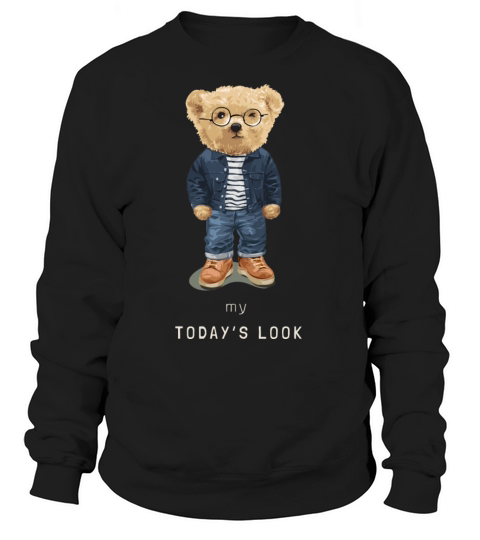 Cute bear toy in denim style fashion Women's Sweatshirt