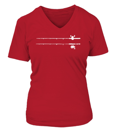 Fishing Rods distressed style Gift for Fisherman Women's V-Neck T-shirt