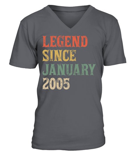 Legend Since January 2005 16th Birthday Gifts 16 Y Men's V-Neck T-shirt
