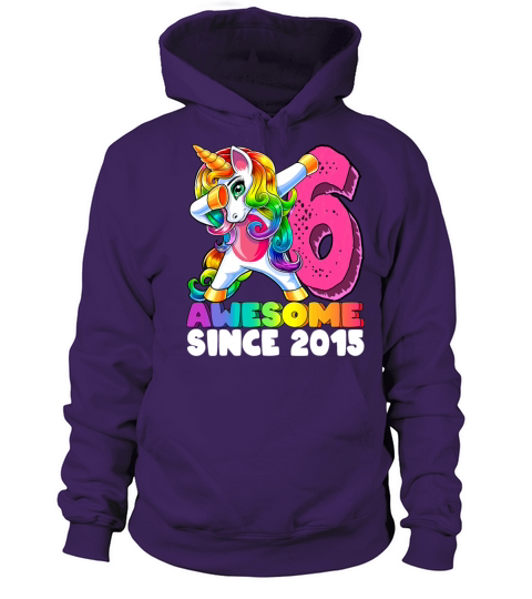 Awesome Since 2015 Dabbing Unicorn 6th Birthday Women's Hoodie