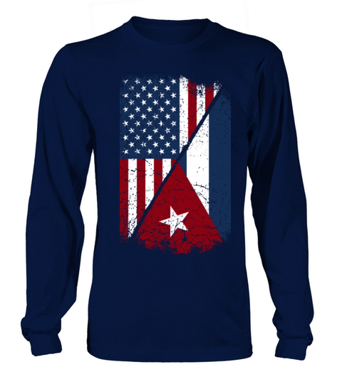 USA Cuban Flag Men's Long Sleeve