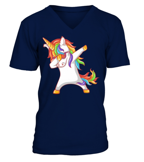 Dabbing Unicorn Men's V-Neck T-shirt