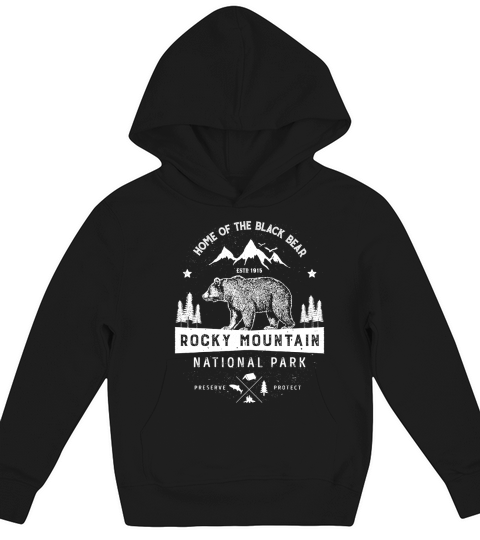 Rocky Mountain National Park Vintage Colorado Bear Retro Kids Hoodie
