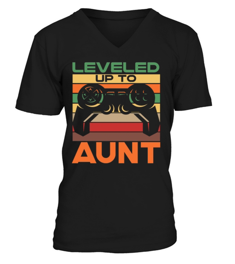 Aunt Gift Leveled Up to Aunt Fun Gamer Baby Men's V-Neck T-shirt