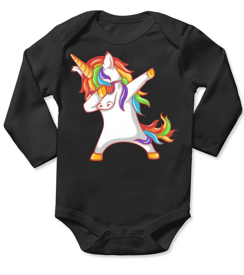 Dabbing Unicorn Long Sleeve Baby One-Piece