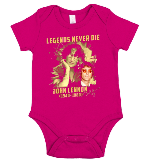 Legends never die John Lennon 1940-1980 signature shirt Short Sleeve Baby One-Piece