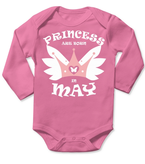 Princess Are Born In May Long Sleeve Baby One-Piece
