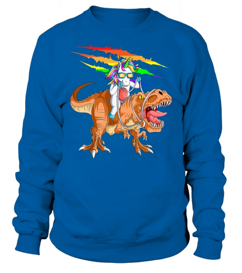 Unicorn Riding T Rex Sweatshirt Unisex