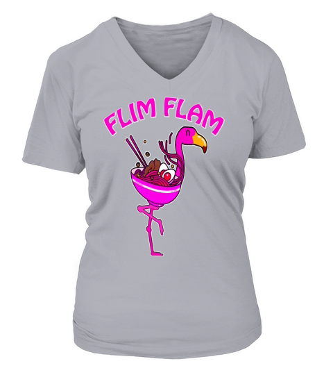 Ramen Flim Flam Flamingo V-neck T-Shirt Woman