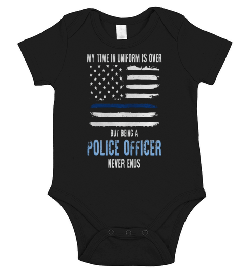 My Time Uniform Is over But Being A Police Officer - Mens V-Neck T-Shirt by Canvas Short Sleeve Baby One-Piece
