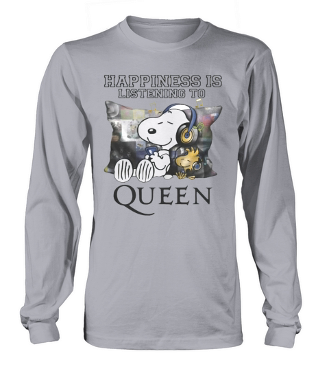 Snoopy und Woodstock Glück hört Königin T-Shirt Long sleeved Unisex