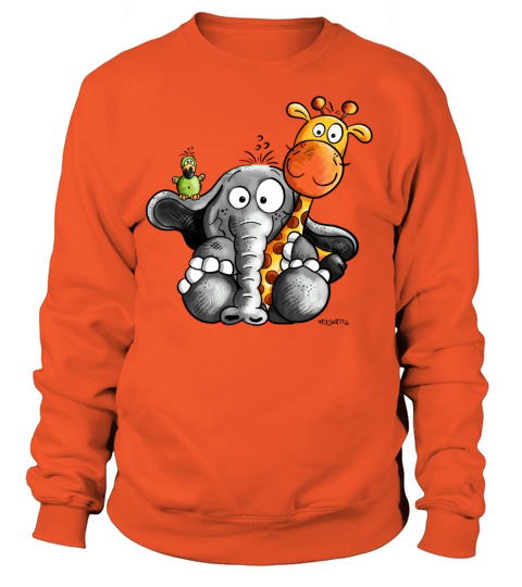 Cute Elephant Baby with Giraffe and bird - Gift Women's Sweatshirt