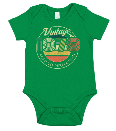 1978 Vintage born in Retro age Birthday gift idea Short Sleeve Baby One-Piece