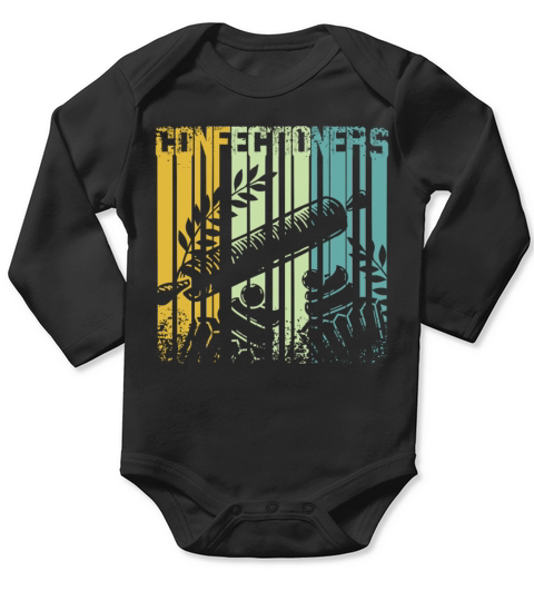 Vintage Retro Confectioner Long Sleeve Baby One-Piece