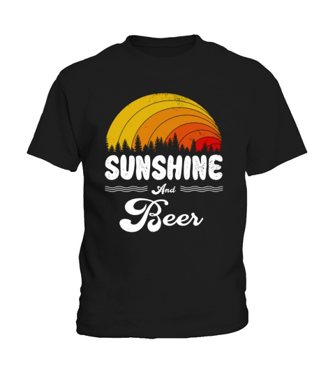 Sunshine And Beer Vintage Summer Gift 2020 Kids T-Shirt