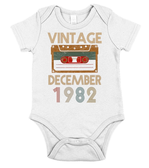 Vintage december 1982 Short Sleeve Baby One-Piece