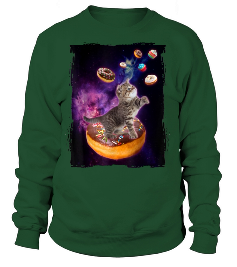 Abyssinian Cat Design Space Donuts Kitty in Spac Women's Sweatshirt