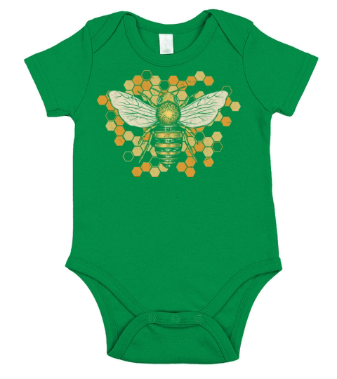 Cute Bee Honeycomb Nature Beekeeper Art Short Sleeve Baby One-Piece