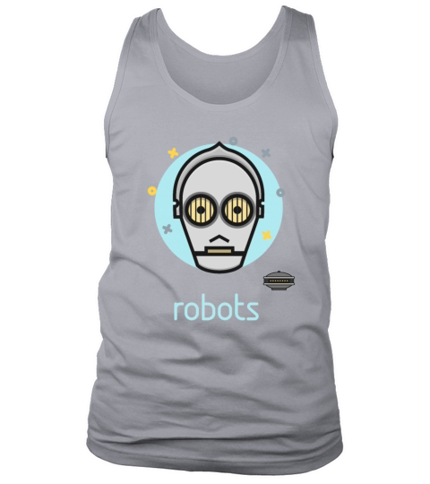 robot robots head space future nerd gamer coder pc Men's Tank Top