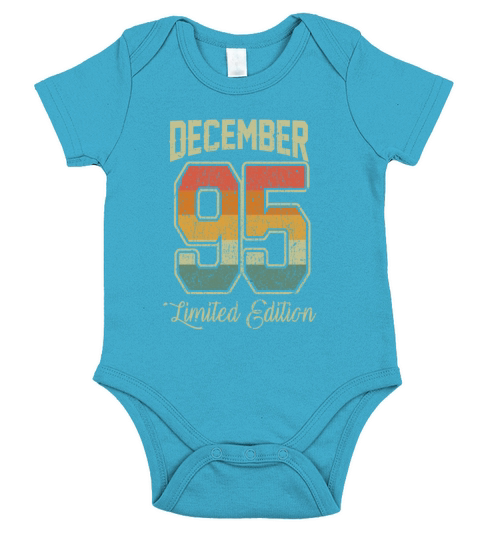 Vintage 80s December 1995 25th Birthday Gift Idea Short Sleeve Baby One-Piece