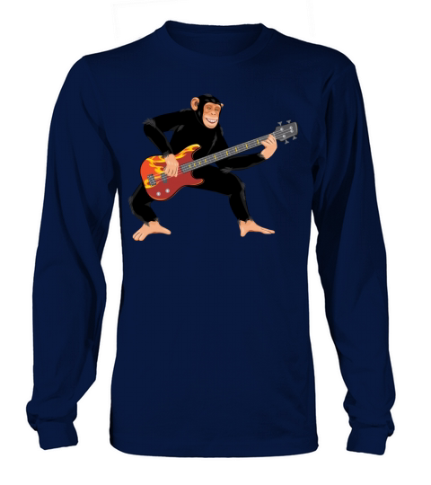 Monkey with bass guitar Women's Long Sleeve