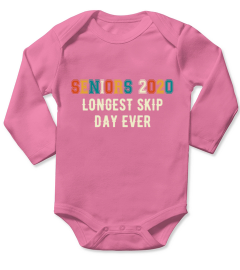 Senior Skip Day Champions 2020 Retro Vintage Long Sleeve Baby One-Piece