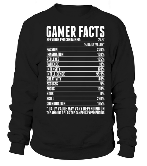 Gamer Facts Tshirt Women's Sweatshirt