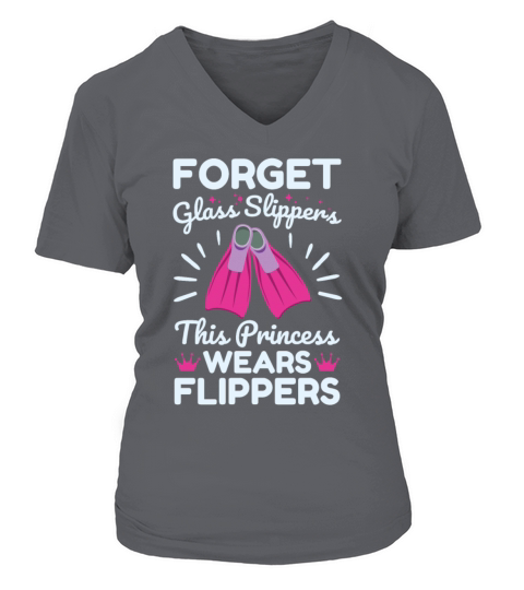Forget Glass Slippers This Princess Wears Flippers Women's V-Neck T-shirt