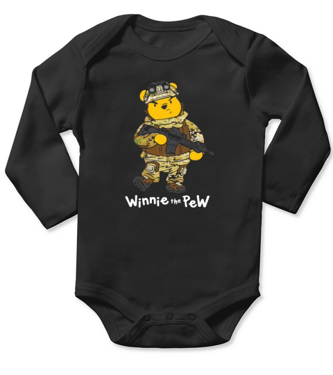 Winnie The Pew - Army ShirtArmy collection Long Sleeve Baby One-Piece