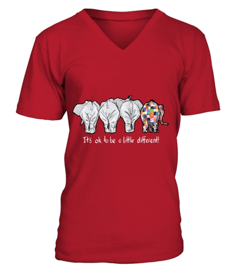 it is ok to be a little different elephant autism Men's V-Neck T-shirt
