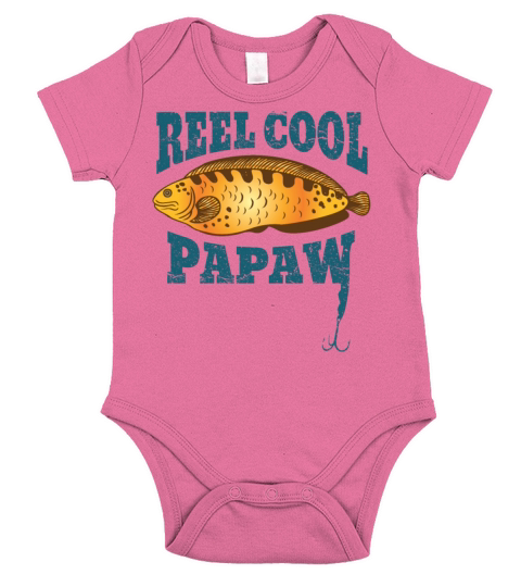 Reel Cool Papaw Funny Fishing design Short Sleeve Baby One-Piece