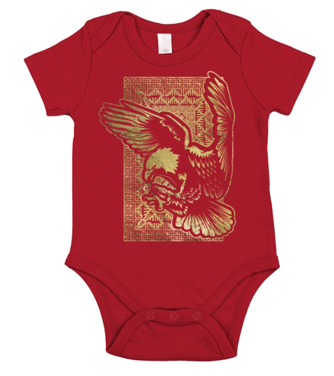 Vintage gold Eagle Short Sleeve Baby One-Piece