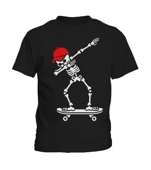 Dab dabbing skeleton skateboard skater Kids T-Shirt