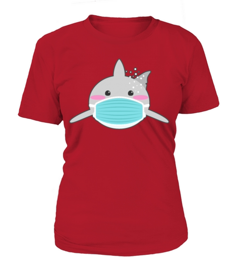 Shark Face Mask masked Virus Quarantine Covid Women's T-Shirt