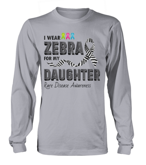 Rare Disease Awareness Day Zebra Ribbon Daughter Long sleeved Unisex