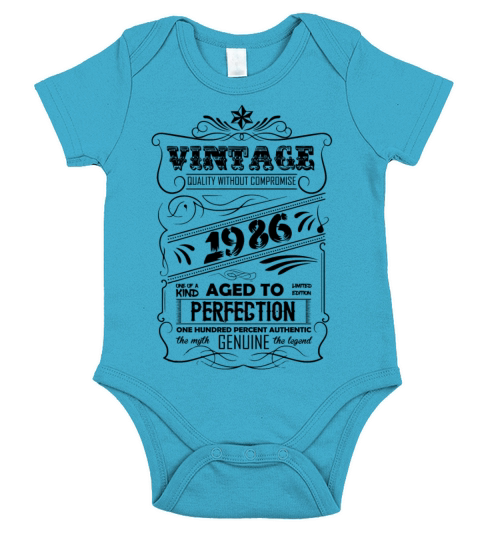 Vintage Aged To Perfection 1986 Short Sleeve Baby One-Piece