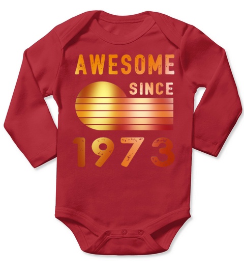 1973 Birthday Retro Vintage Gift Long Sleeve Baby One-Piece