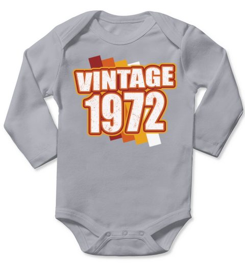 50th Birthday Born in 1972 Vintage 1972 Long Sleeve Baby One-Piece